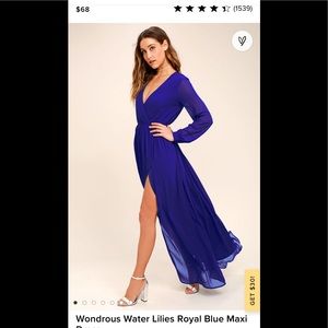 Lulu’s Wondrous Water Lillies Royal Blue Maxi